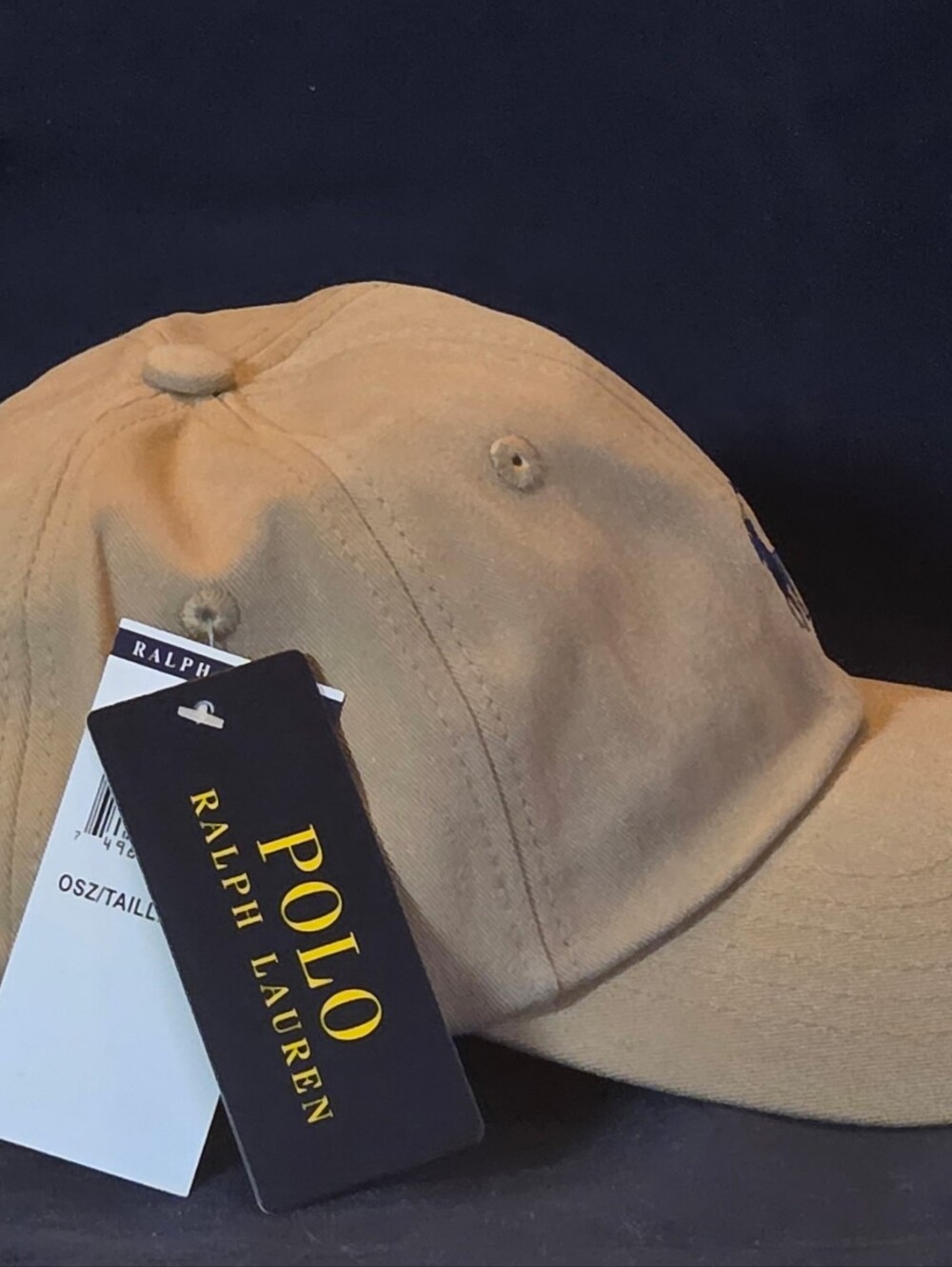 Polo by Ralph Lauren Khaki Cap with Navy Polo Player - Picture 13 of 15